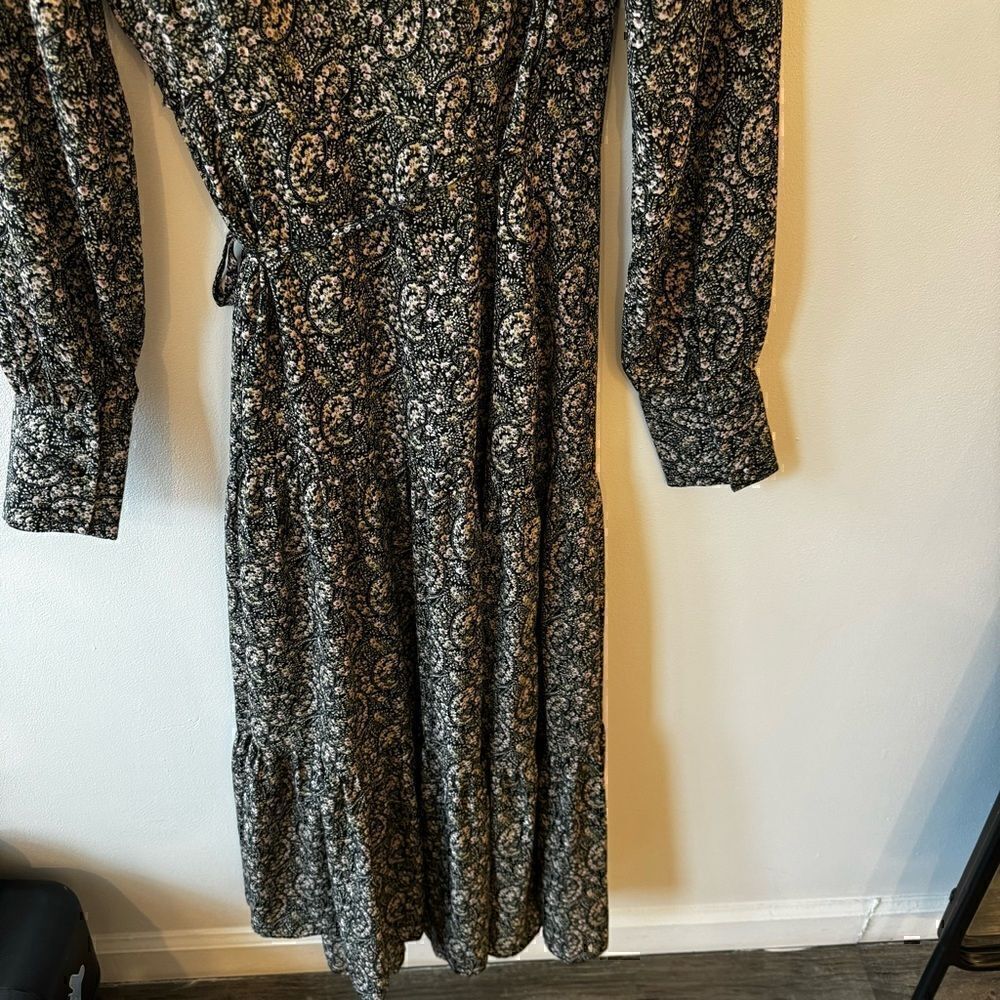 NWOT - Bacio Floral Wrap Maxi Long Sleeve Dress Size Small - Picture 6 of 11